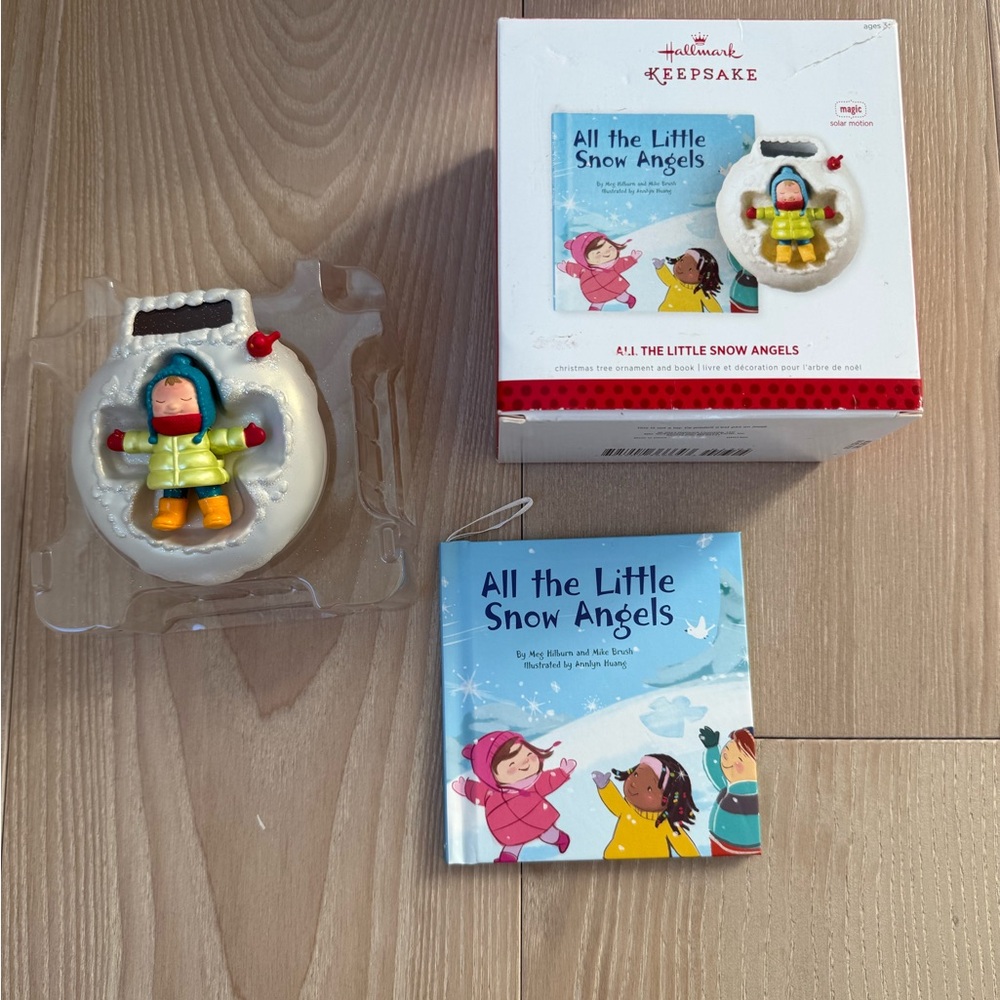Hallmark Snow Angel Ornament with Book - Red, Blue, Yellow